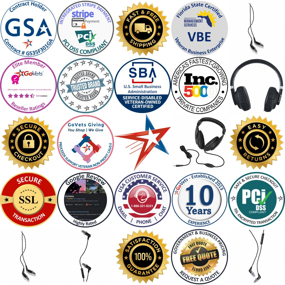 A selection of Headphones products on GoVets