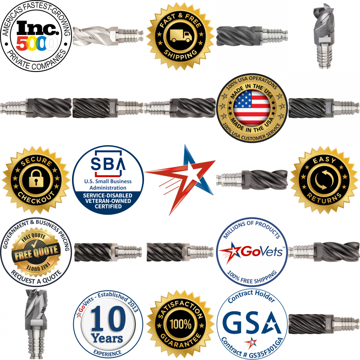 A selection of Kennametal products on GoVets