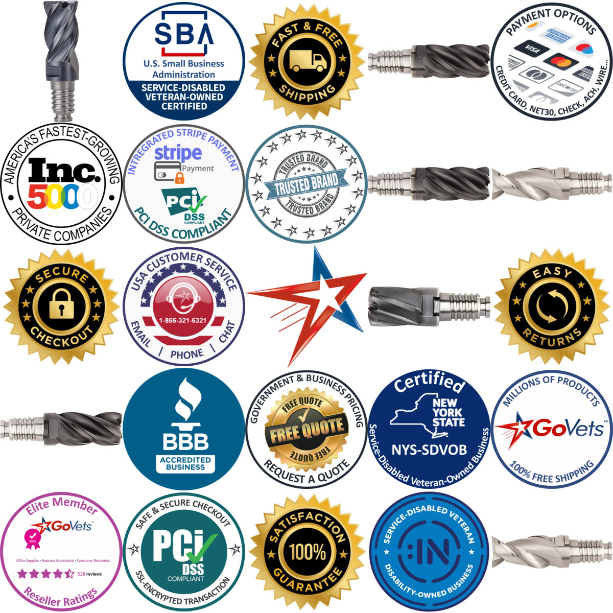 A selection of Kennametal products on GoVets