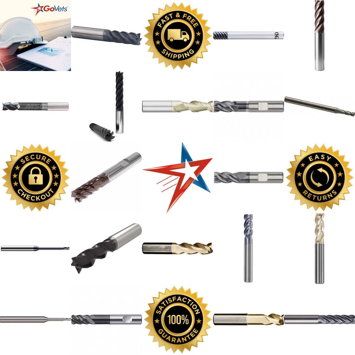 A selection of Corner Radius and Corner Chamfer End Mills products on GoVets