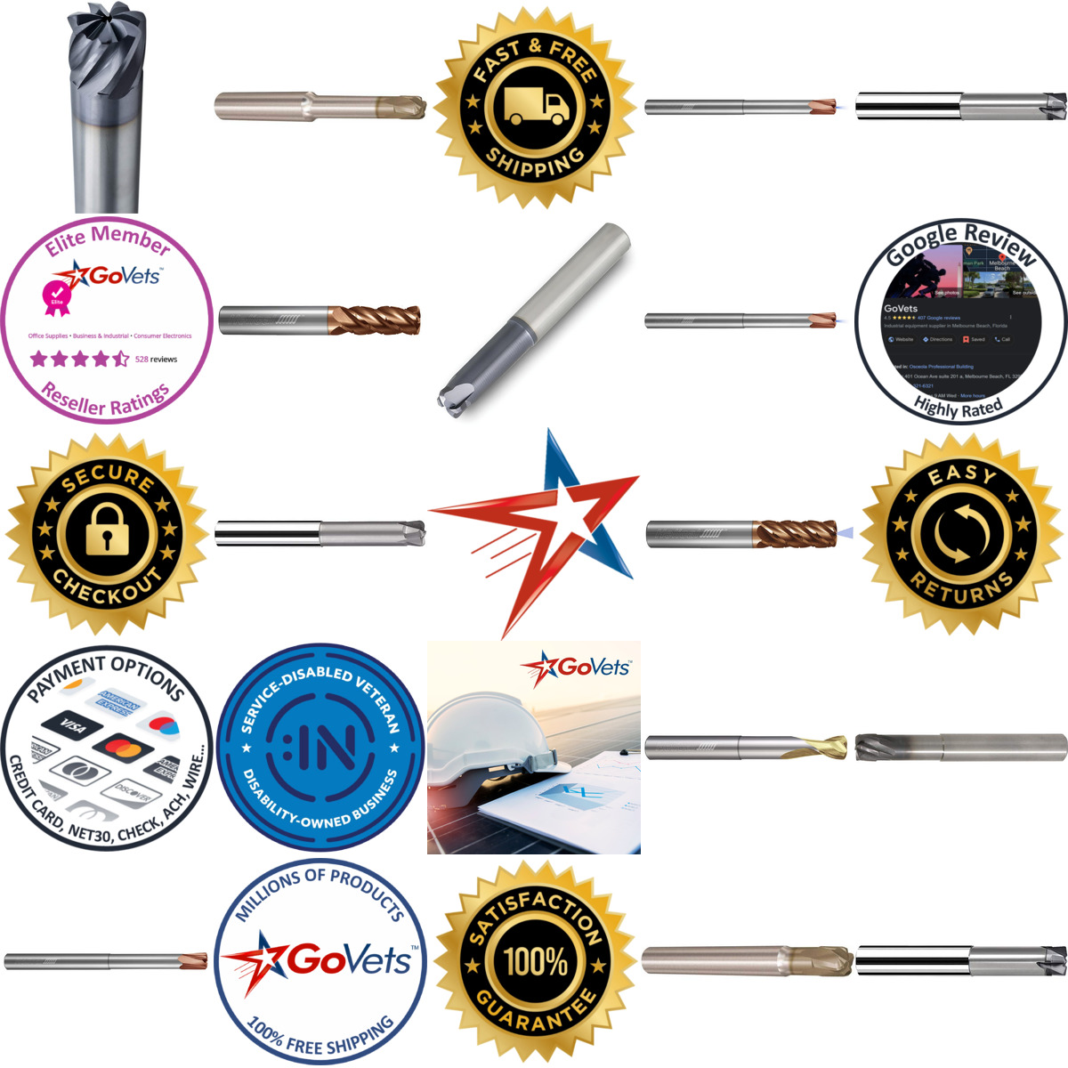 A selection of High Feed End Mills products on GoVets