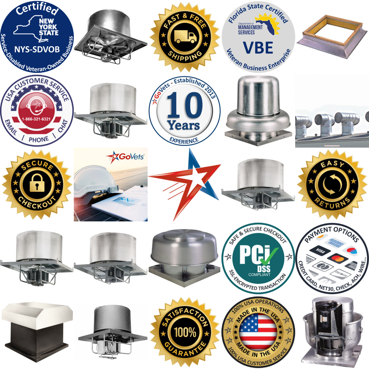 A selection of Roof Exhaust and Ventilation products on GoVets