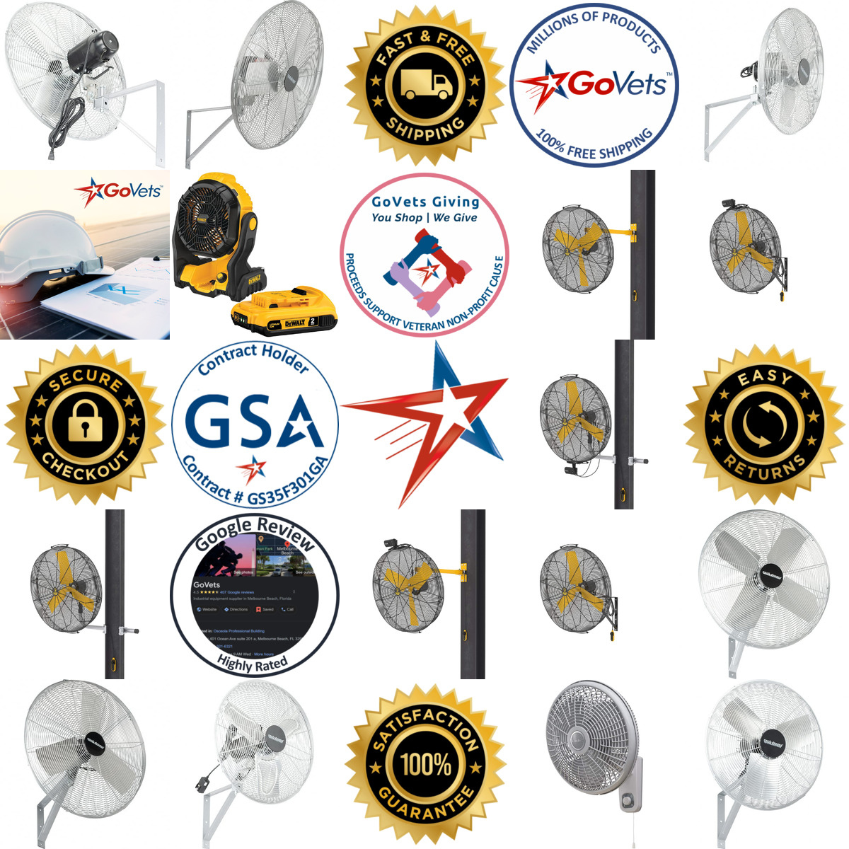 A selection of Wall Mount Fans products on GoVets