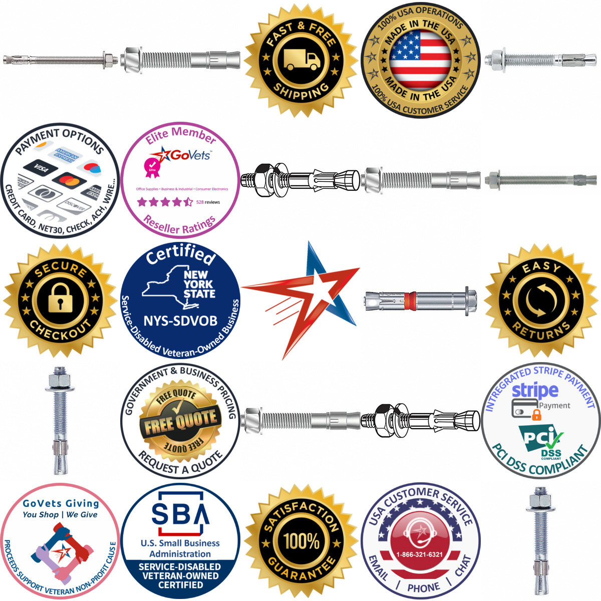 A selection of Seismic Wedge Anchors products on GoVets