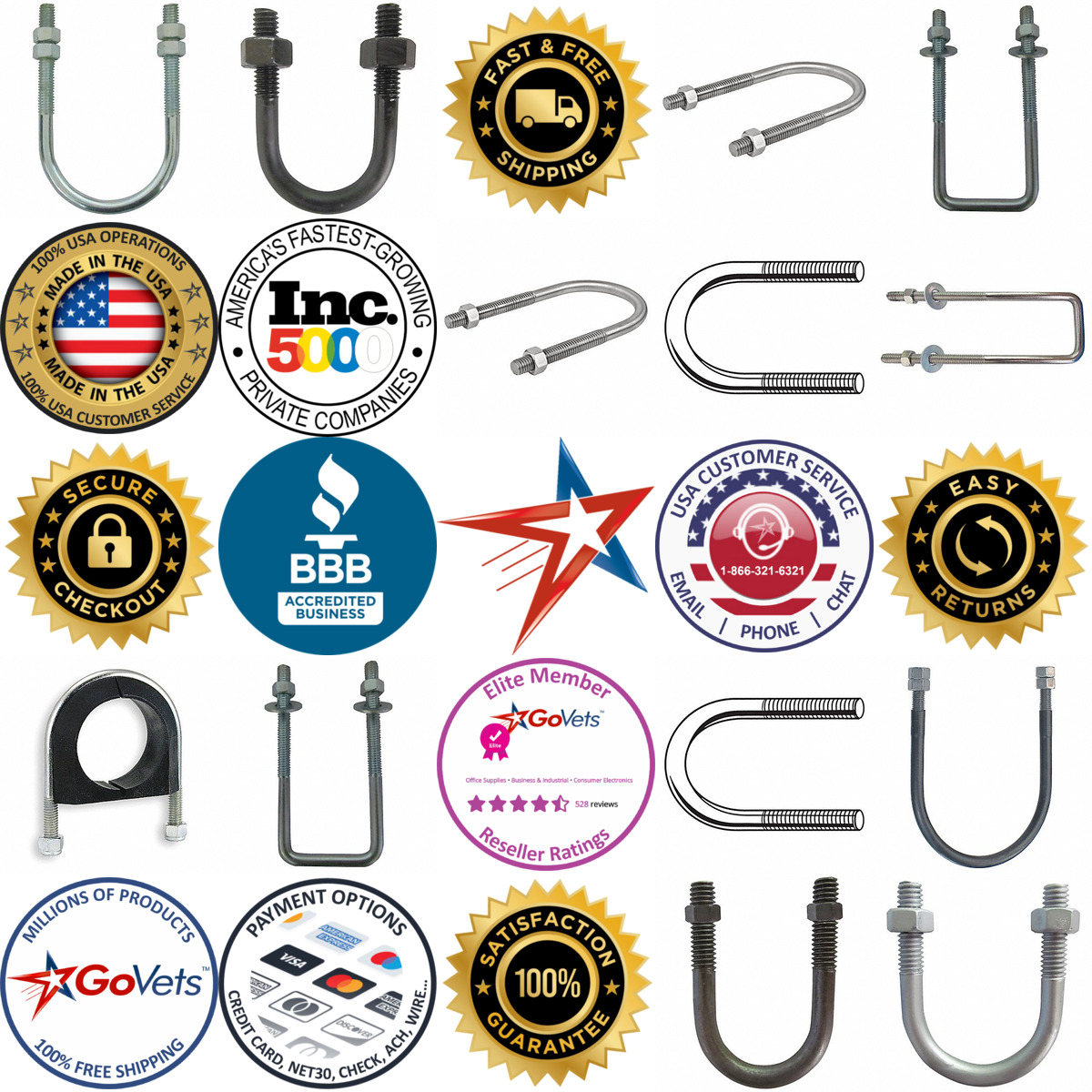 A selection of u Bolts products on GoVets