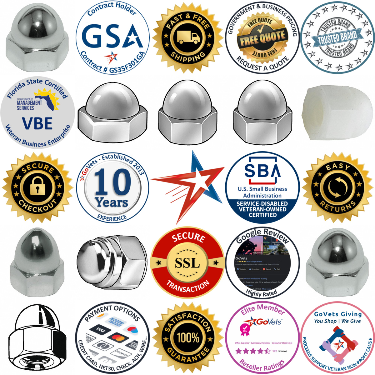 A selection of Cap Nuts products on GoVets