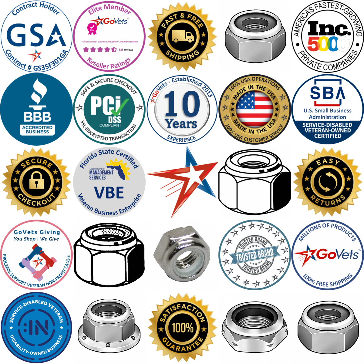 A selection of Nylon Insert Lock Nuts products on GoVets