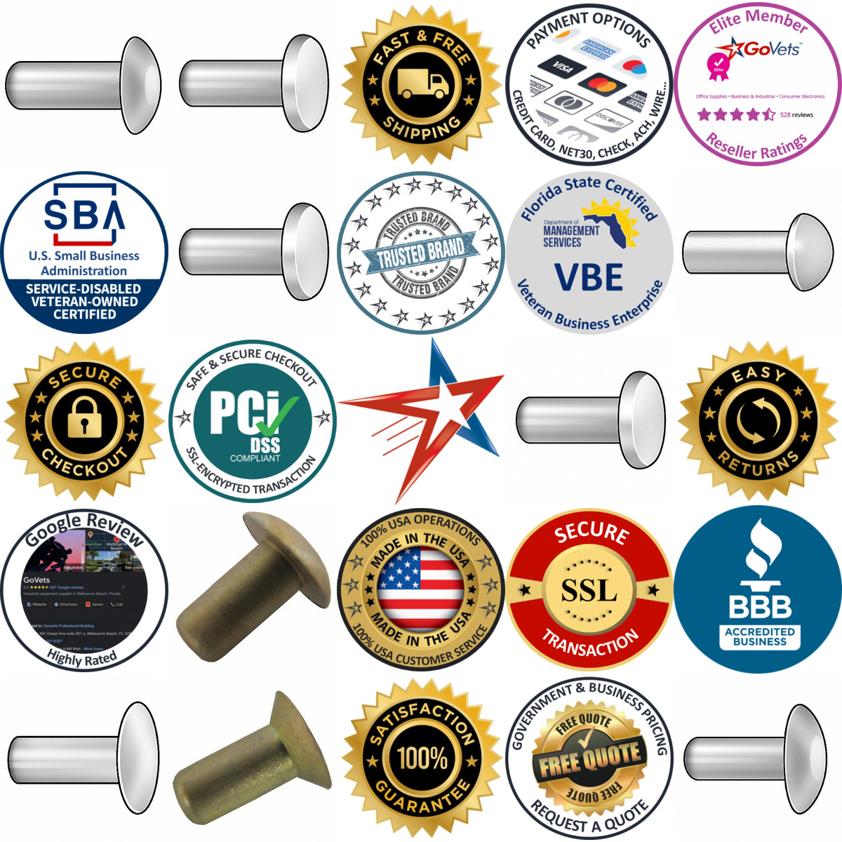 A selection of Solid Rivets products on GoVets