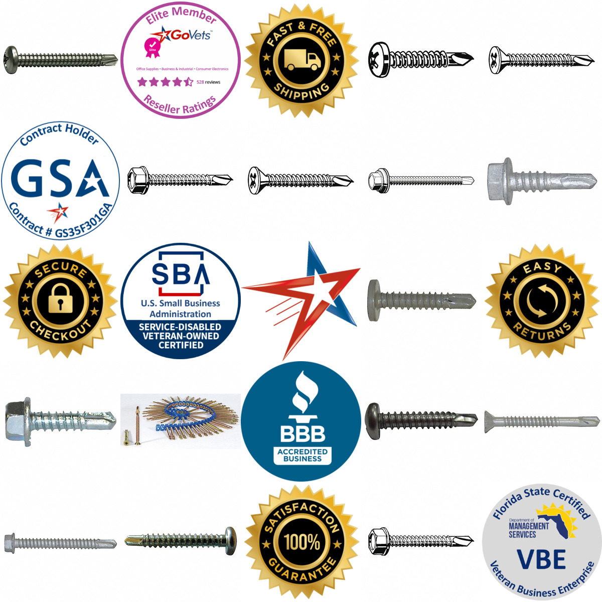 A selection of Self Drilling Screws products on GoVets