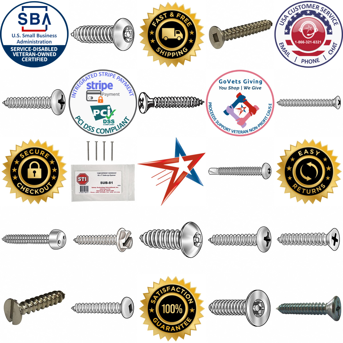 A selection of Sheet Metal Screws products on GoVets