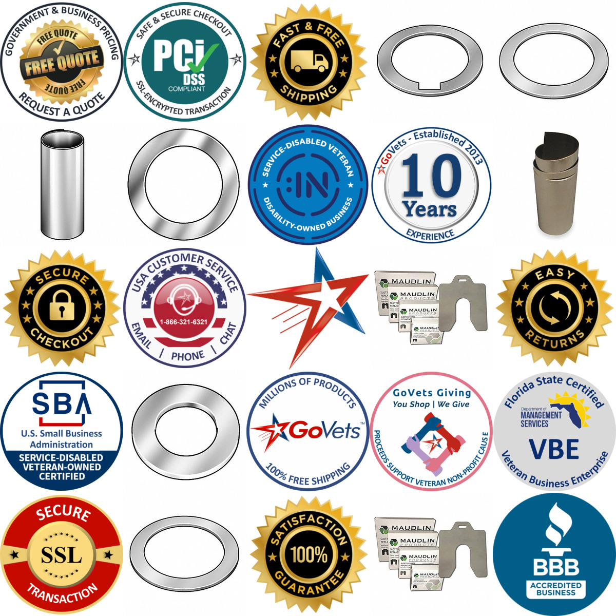 A selection of Shims and Shim Stock products on GoVets