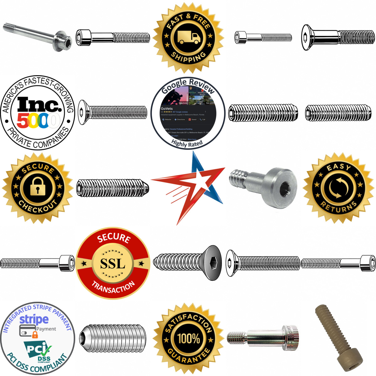 A selection of Socket Screws and Set Screws products on GoVets