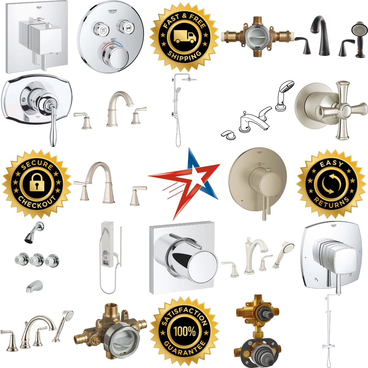 A selection of Tub and Shower Faucets products on GoVets