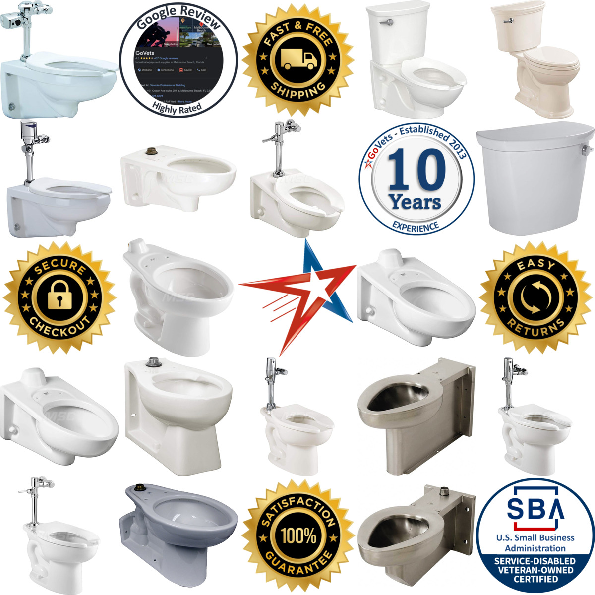 A selection of Toilets products on GoVets