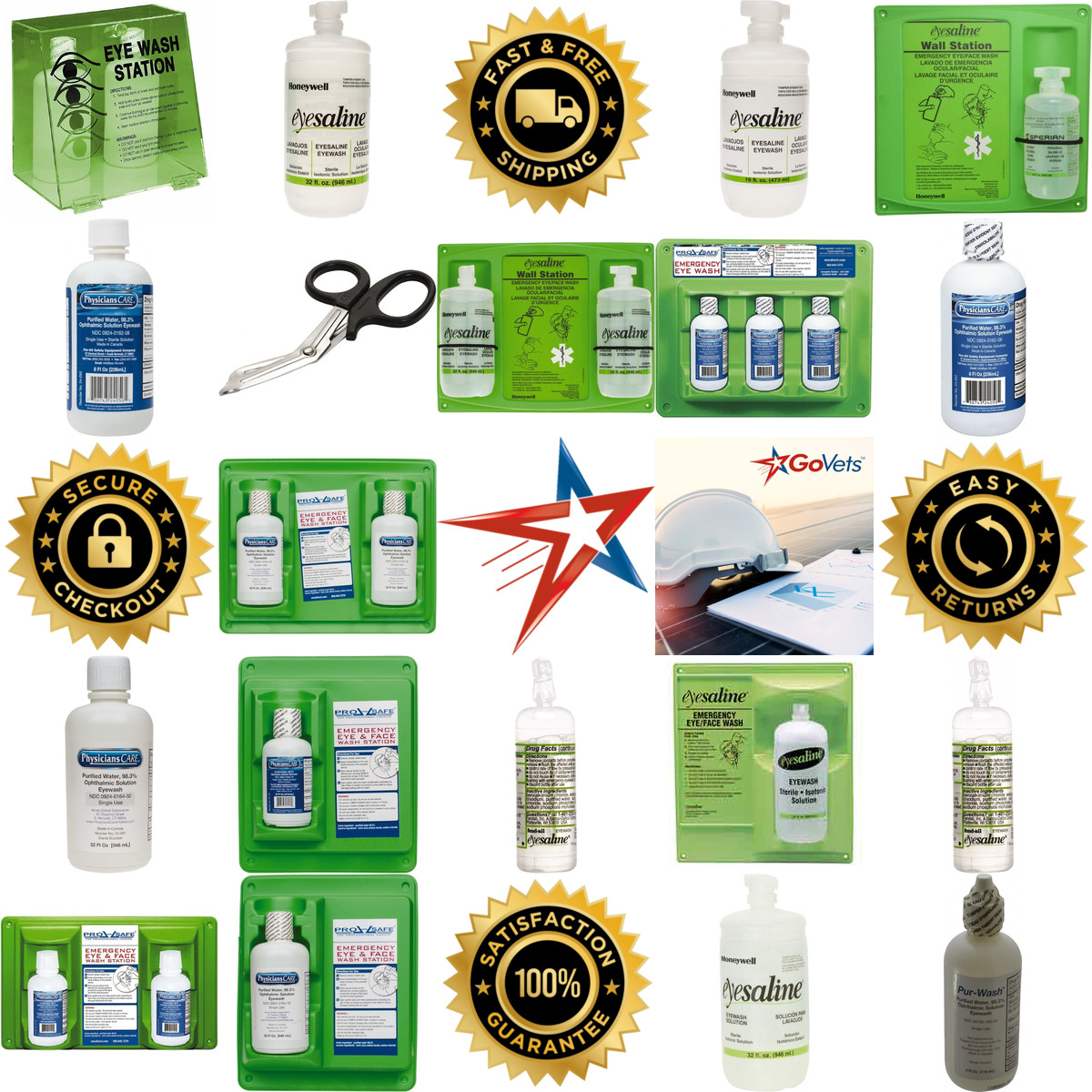 A selection of Disposable Eye Wash Bottles and Stations products on GoVets