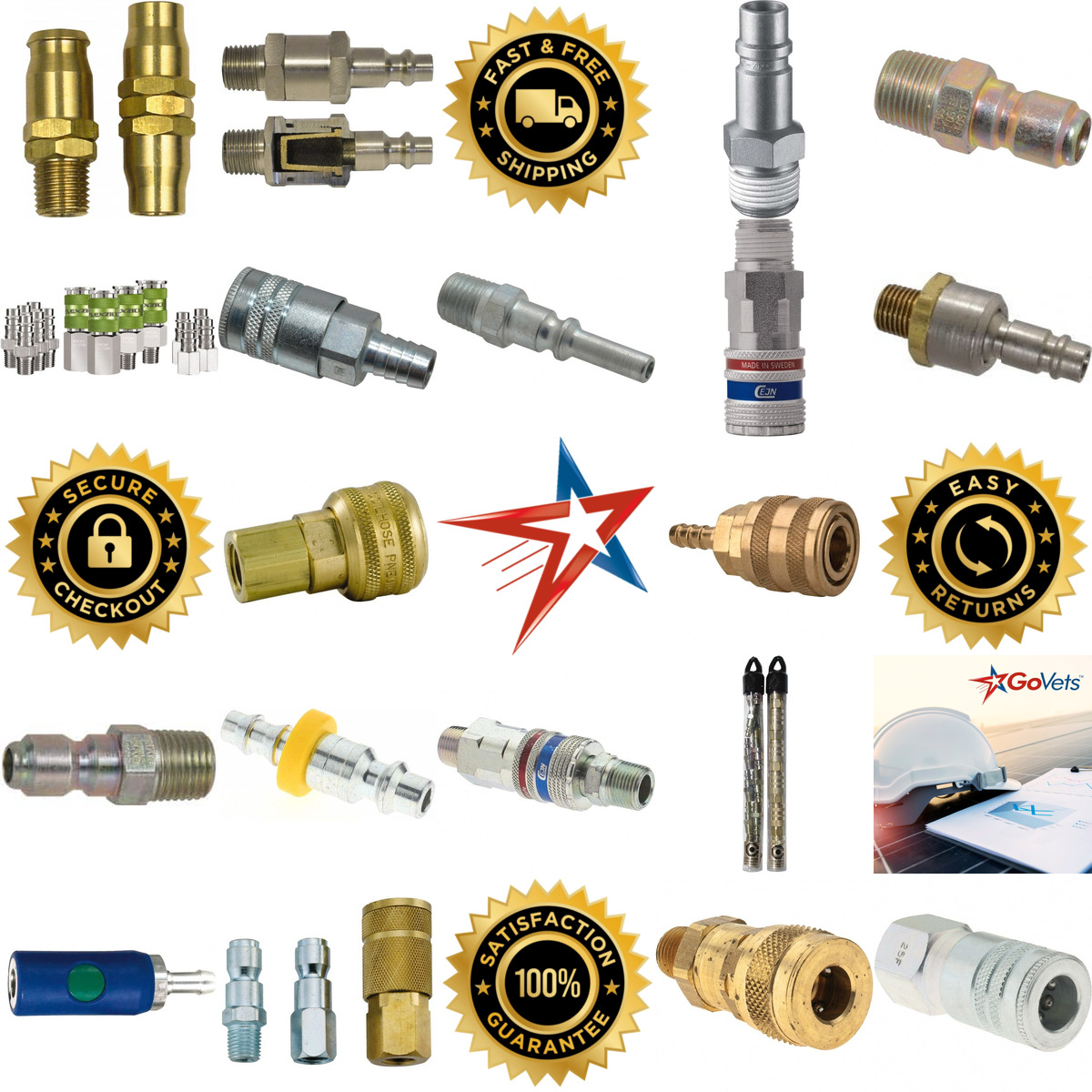 A selection of Pneumatic Hose Fittings and Couplings products on GoVets