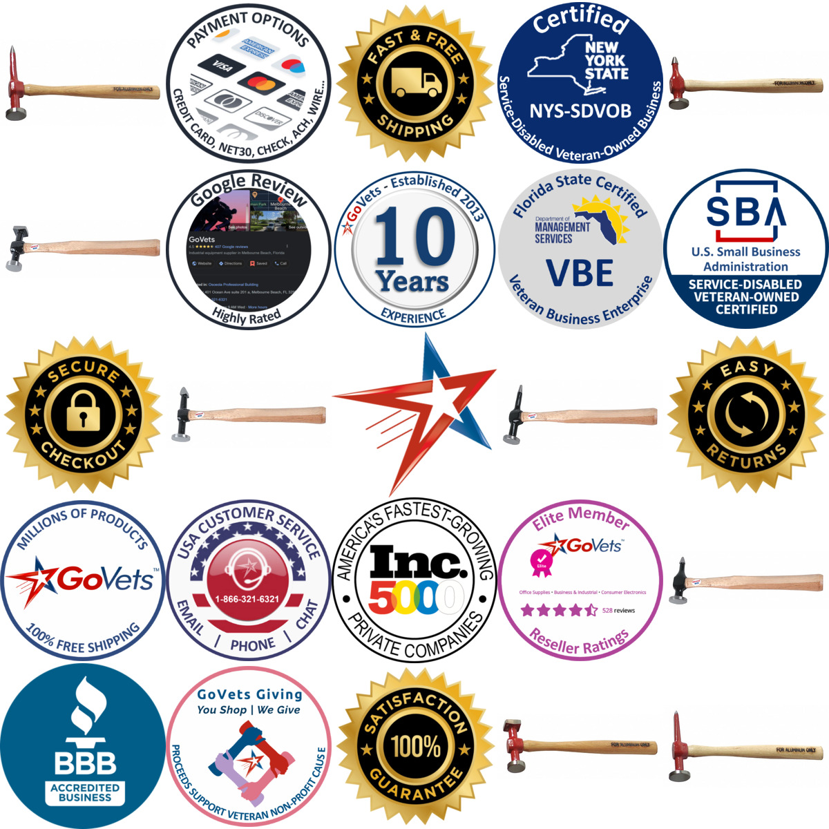 A selection of Body Hammers products on GoVets