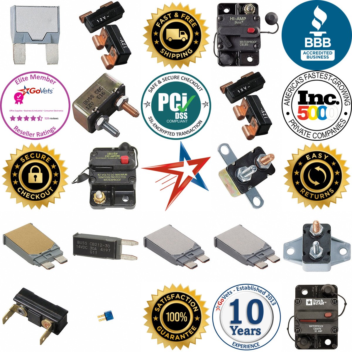 A selection of Automotive Mini Circuit Breakers products on GoVets