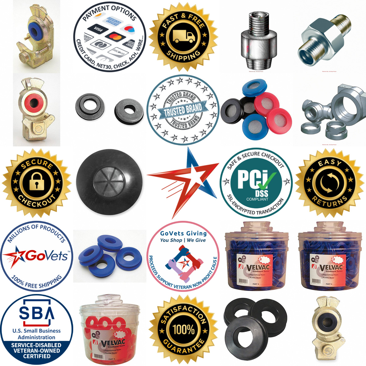 A selection of Gladhand Seals products on GoVets