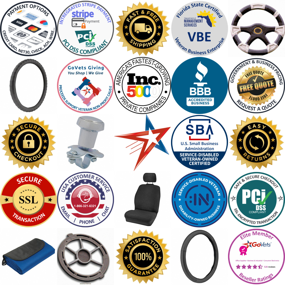 A selection of Steering Wheel Covers products on GoVets