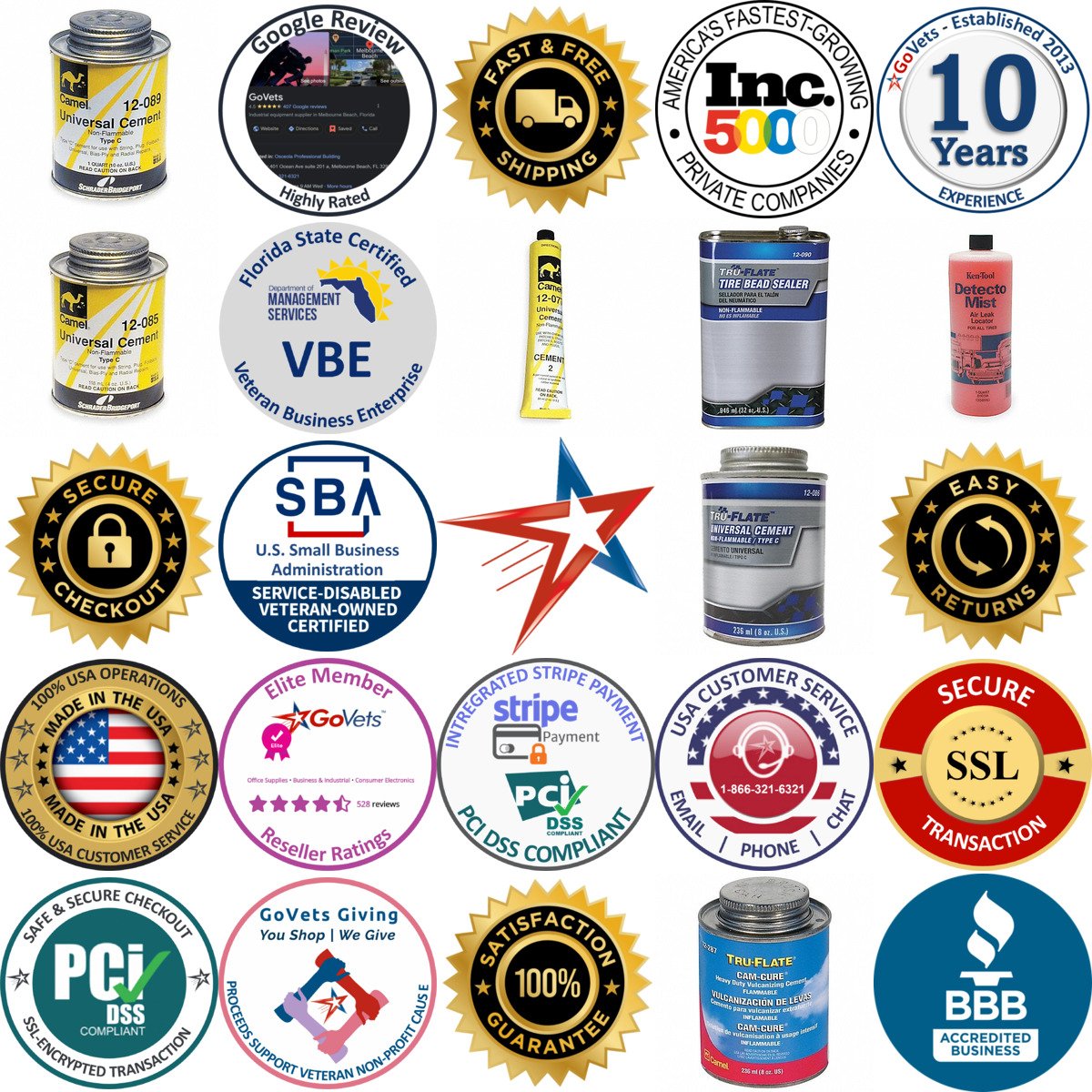 A selection of Tire Bead Sealers and Patch Cements products on GoVets