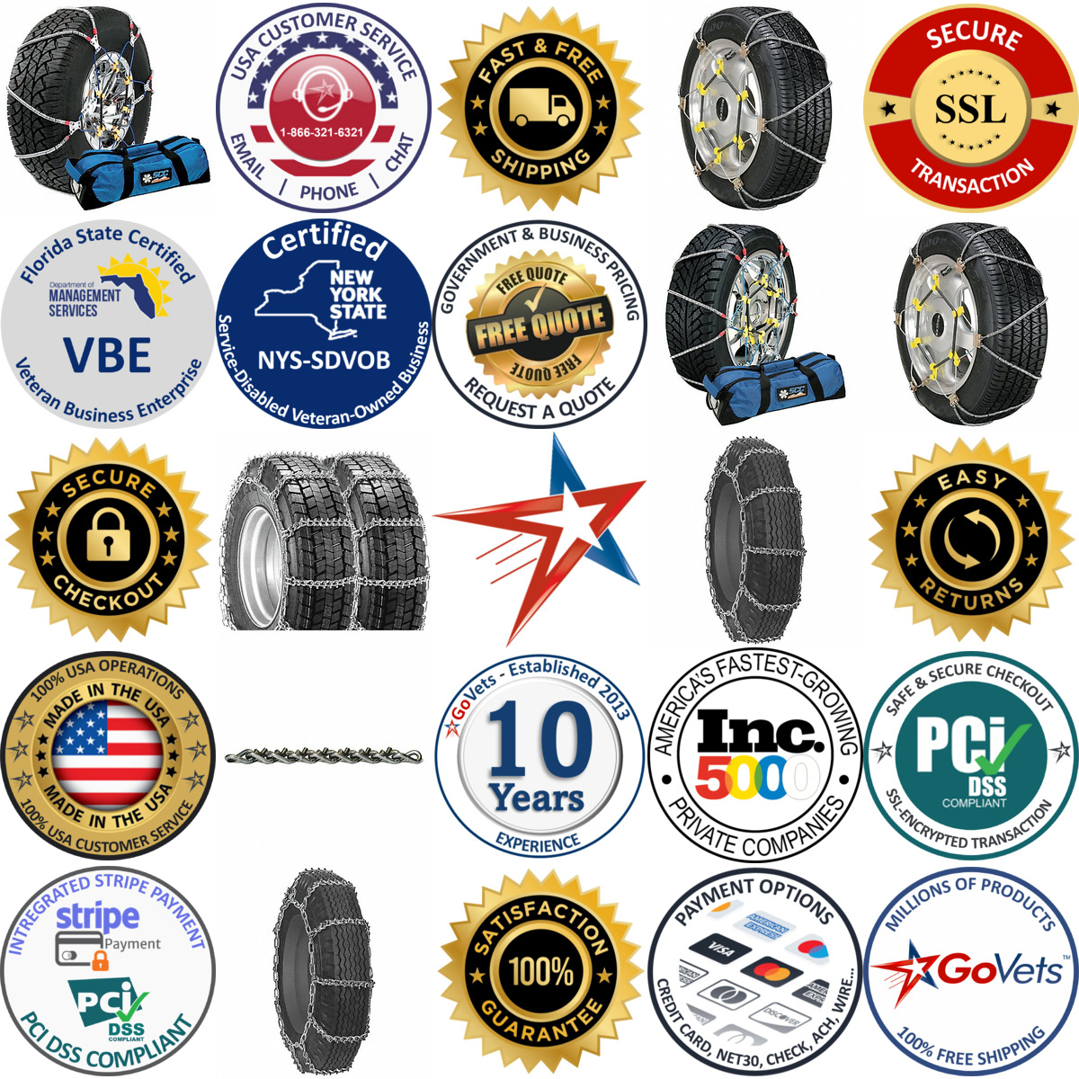 A selection of Tire Chains products on GoVets