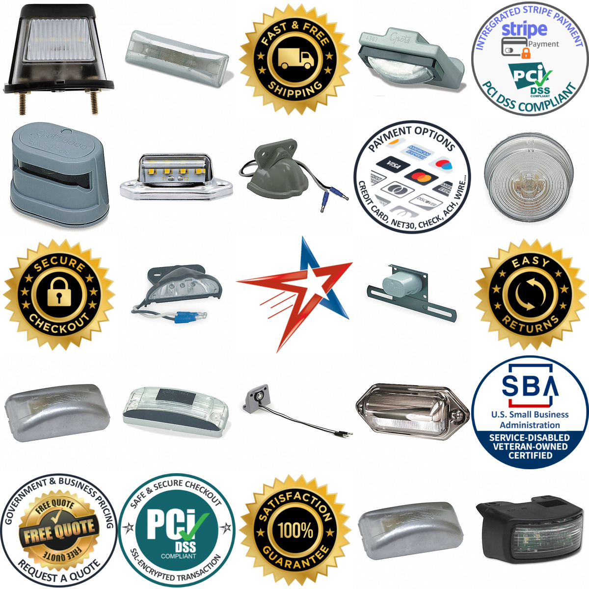 A selection of Vehicle License Plate Lights products on GoVets