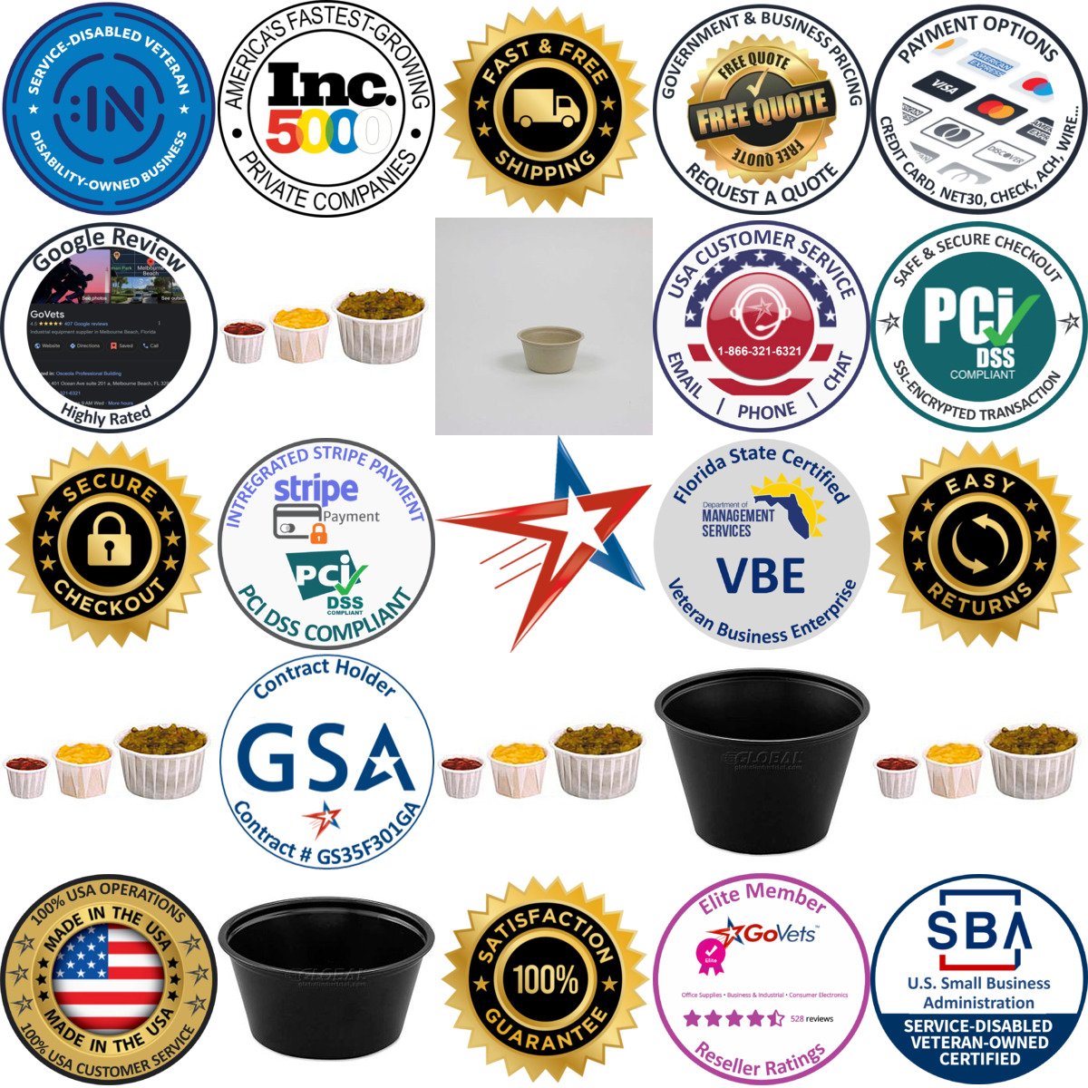 A selection of Portion Cups products on GoVets