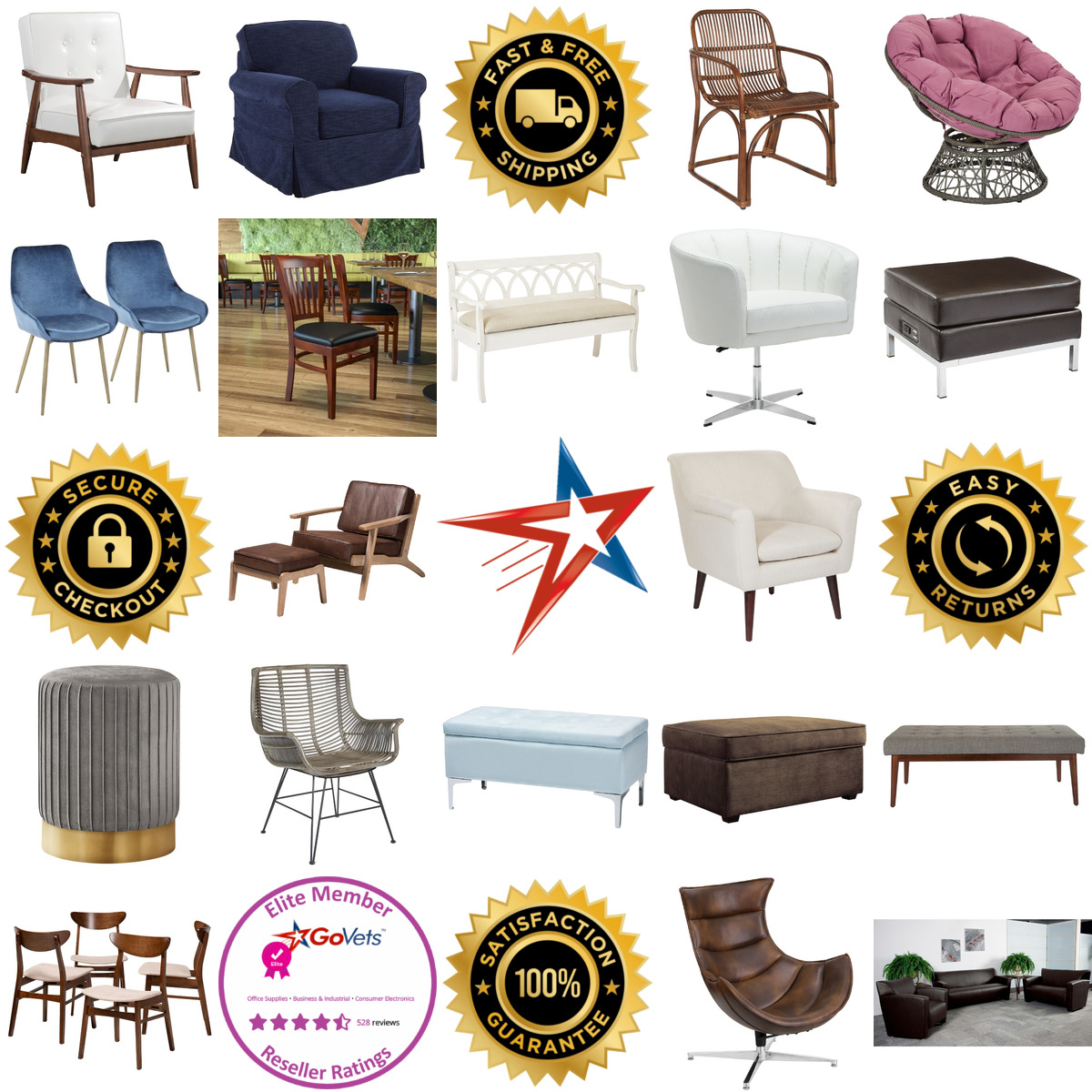 A selection of Accent Chairs and Ottomans products on GoVets