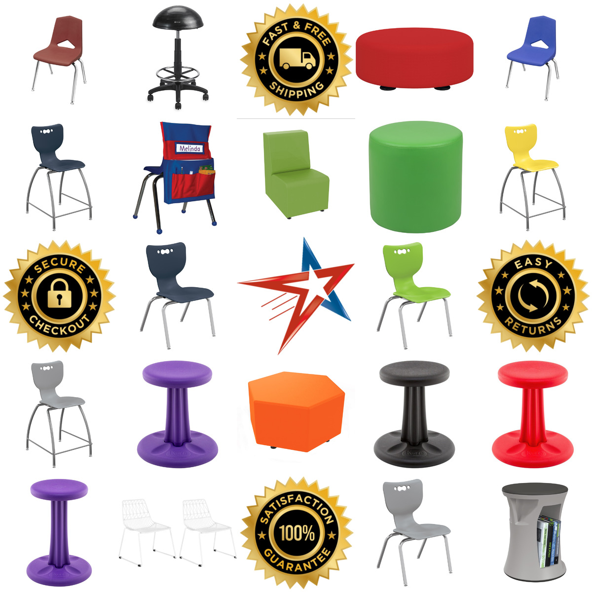 A selection of Classroom Seating products on GoVets