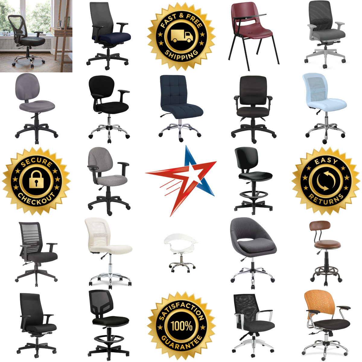 A selection of Task Chairs products on GoVets