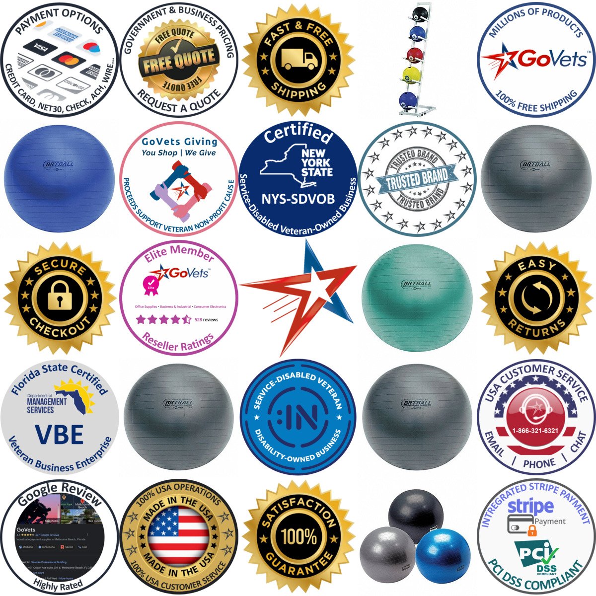 A selection of Exercise Balls products on GoVets