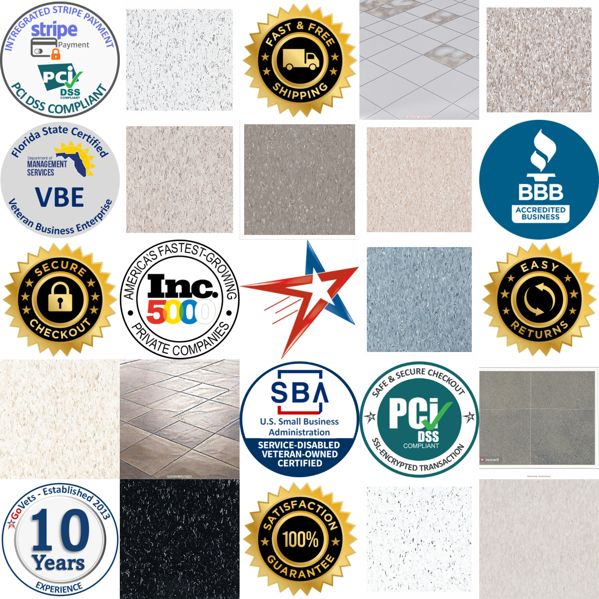 A selection of Vinyl Floor Tile products on GoVets