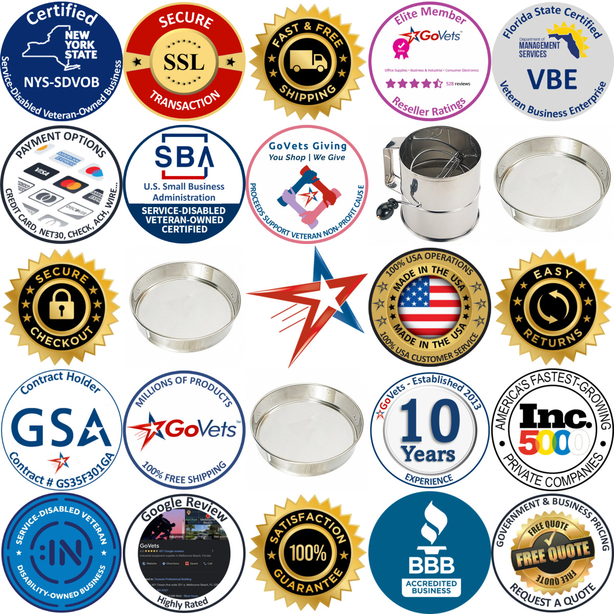 A selection of Flour Sifters and Sieves products on GoVets