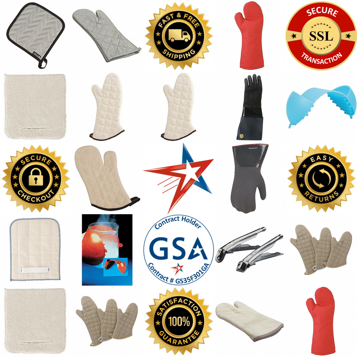 A selection of Oven Mitts Handle and Pot Holders products on GoVets