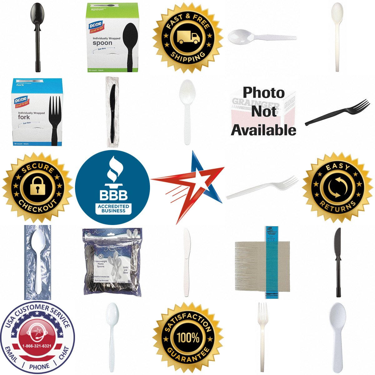 A selection of Disposable Individual Cutlery products on GoVets