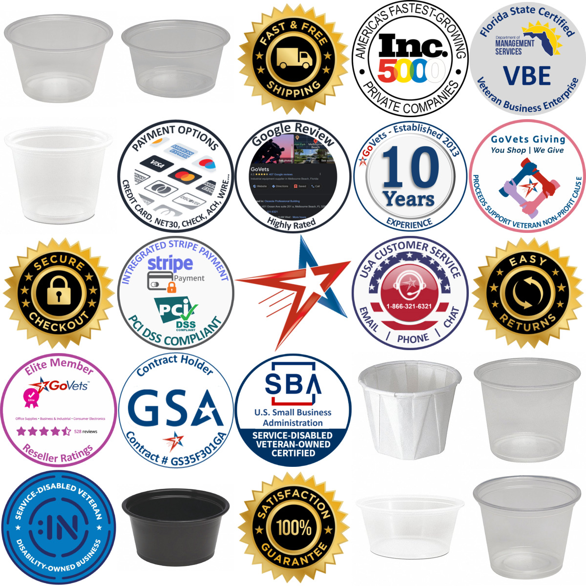 A selection of Souffle and Portion Cups products on GoVets