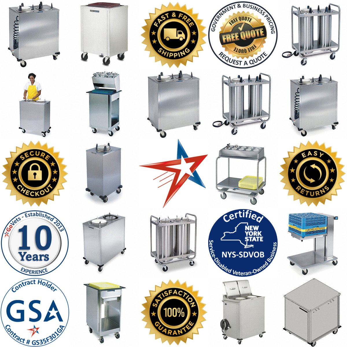 A selection of Plate and Food Tray Carts products on GoVets