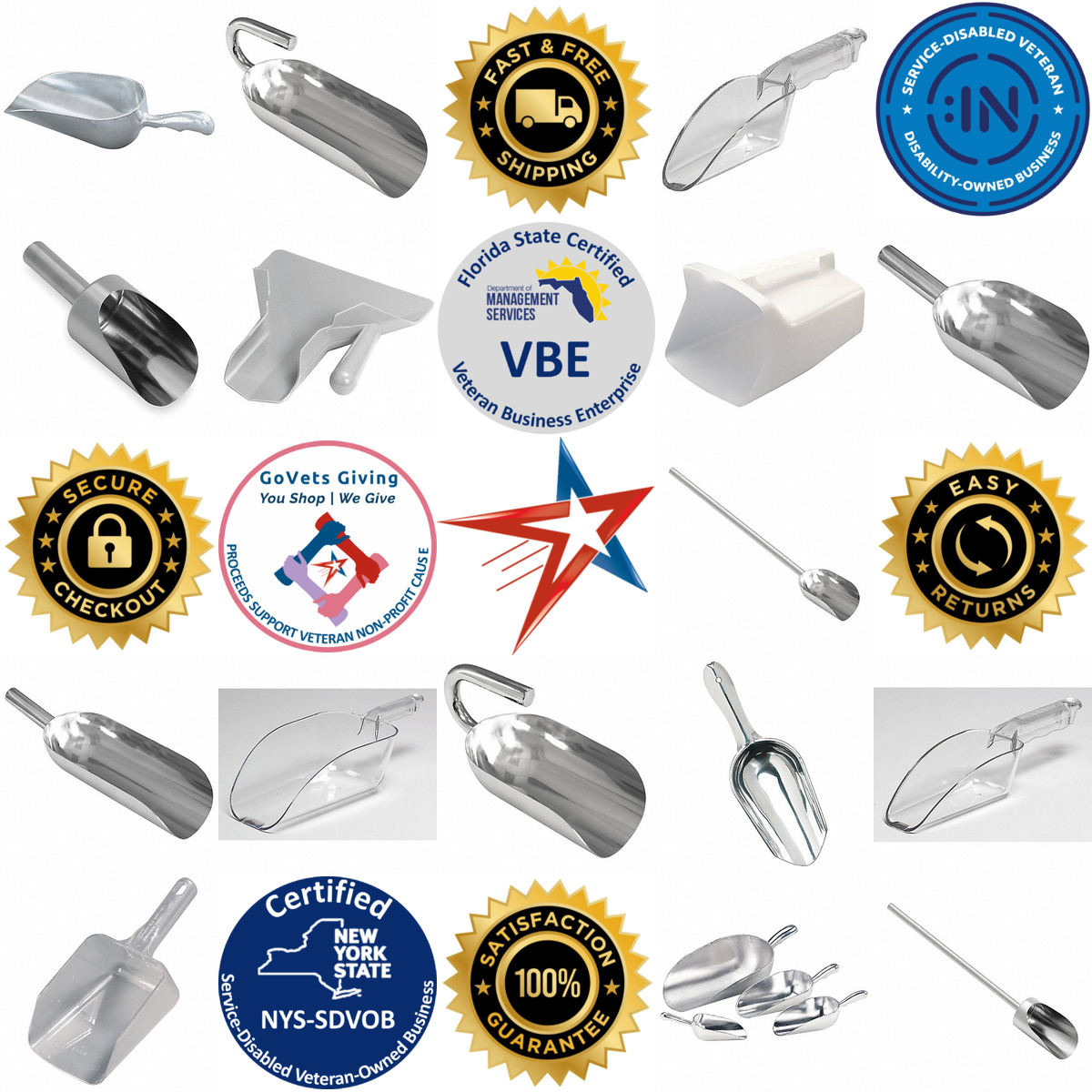 A selection of Food Service Scoops products on GoVets