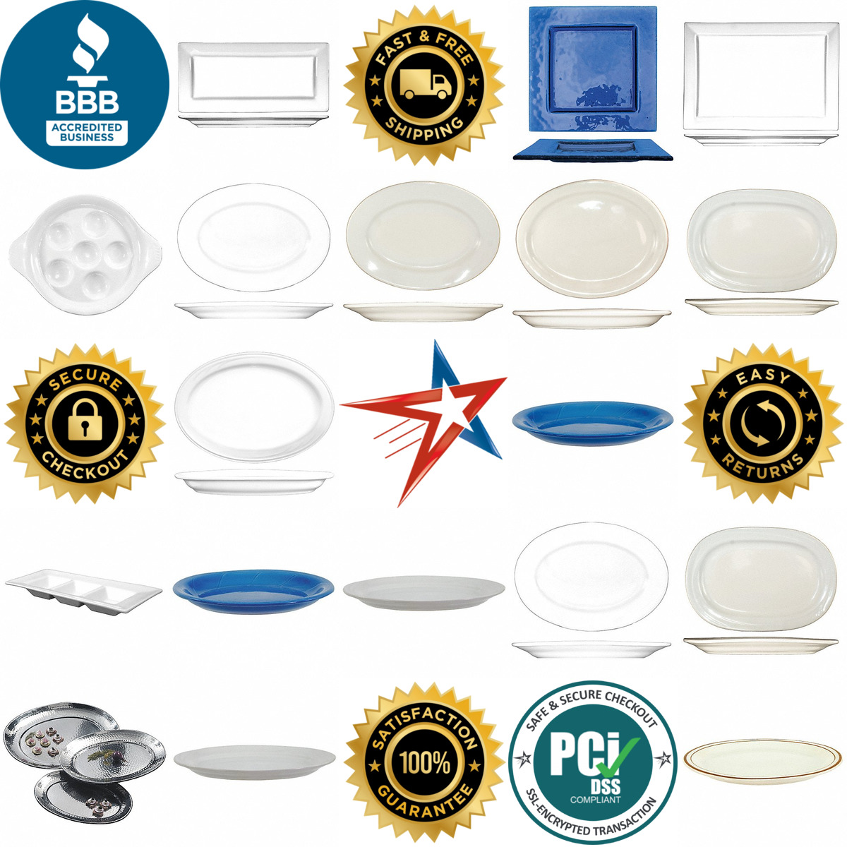 A selection of Serving Trays and Platters products on GoVets