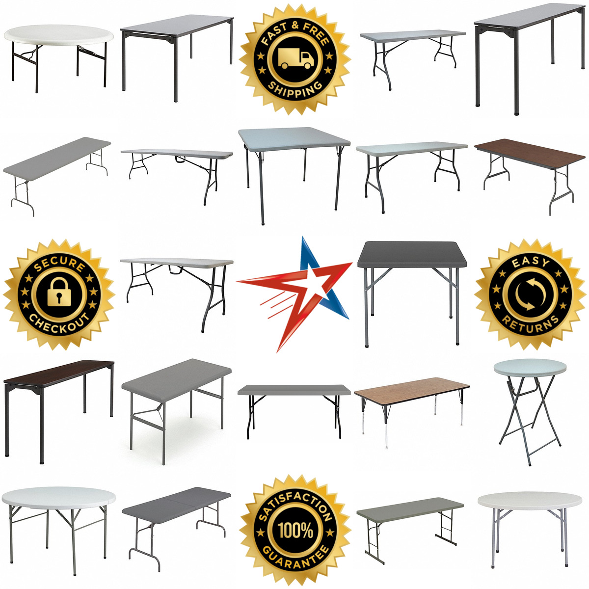 A selection of Folding Tables products on GoVets