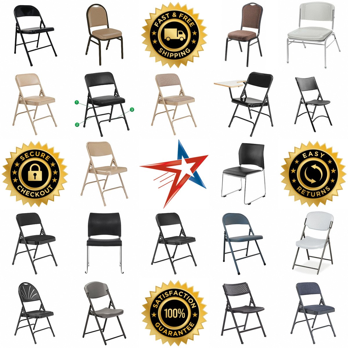 A selection of Folding and Stackable Chairs products on GoVets