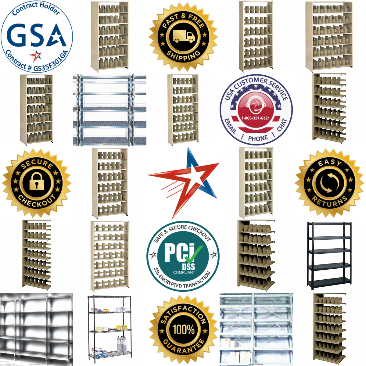 A selection of Open File Shelving products on GoVets