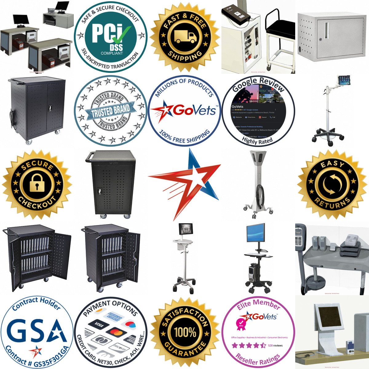 A selection of Tablet Charging Carts and Desktop Stations products on GoVets