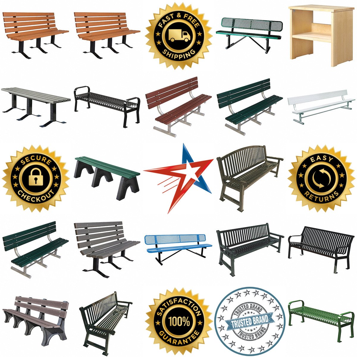 A selection of Outdoor Benches products on GoVets