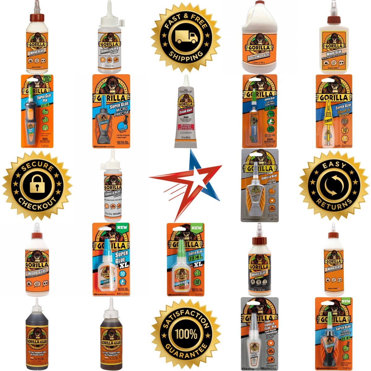 A selection of Gorilla Glue products on GoVets