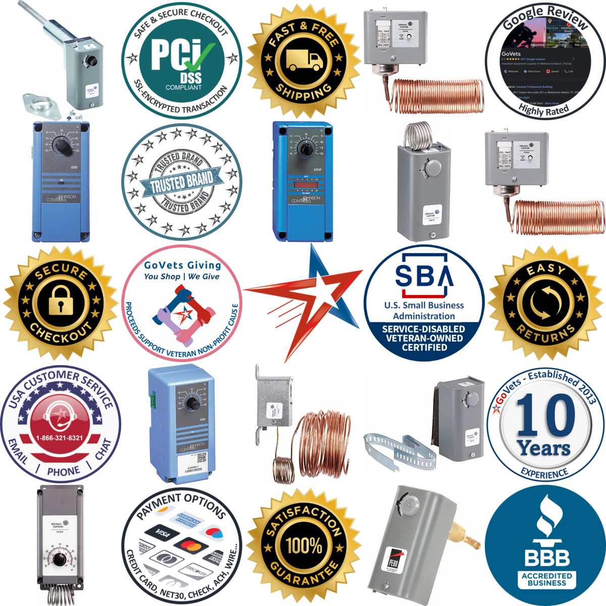 A selection of Johnson Controls products on GoVets