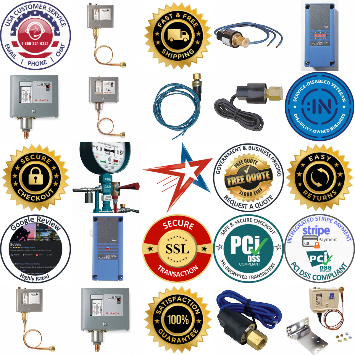 A selection of Single Pressure Controls products on GoVets