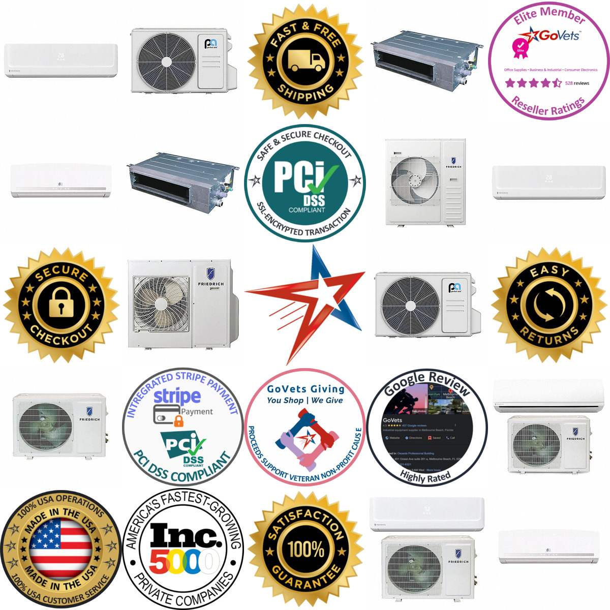 A selection of Ductless Split Systems a c and Heat Pumps products on GoVets