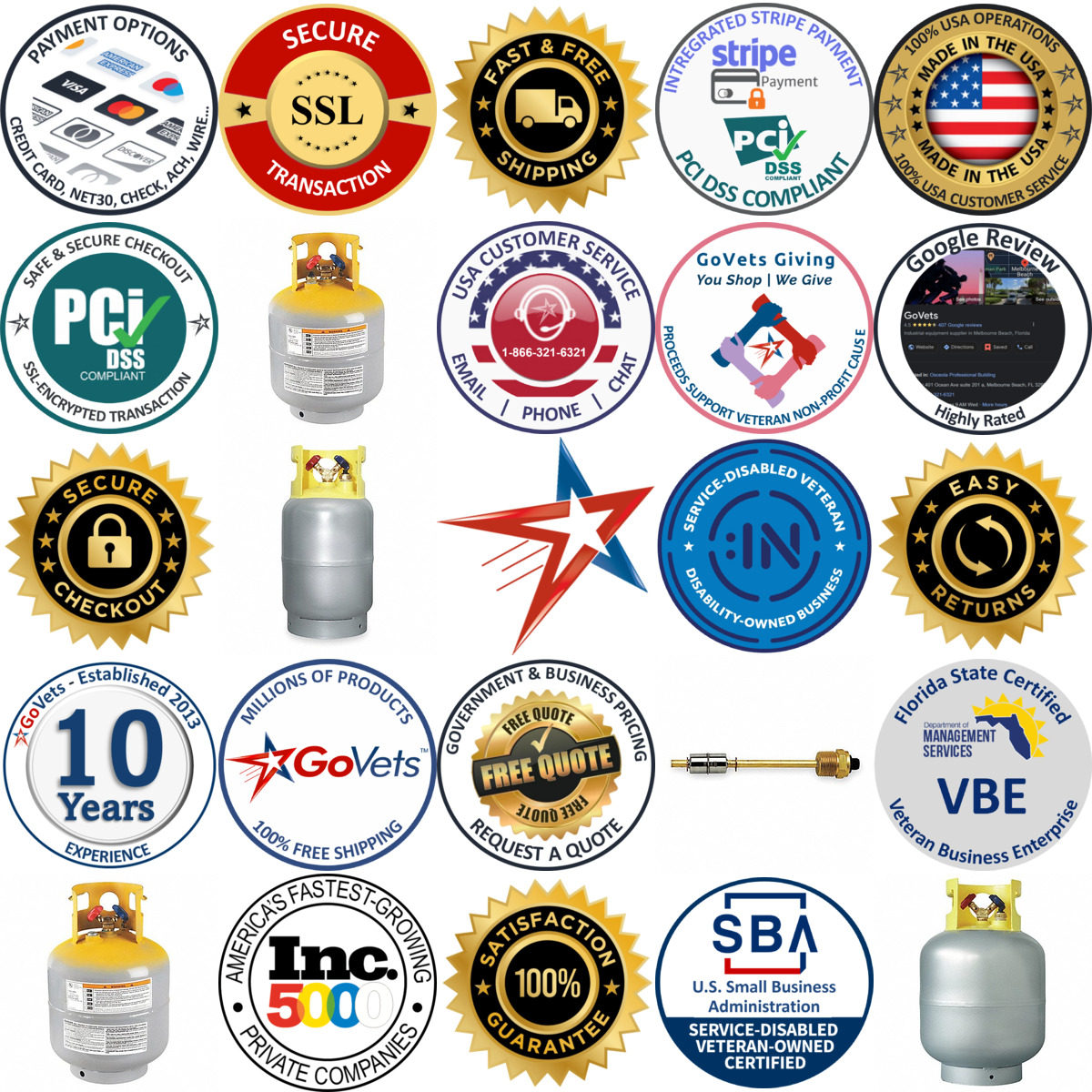 A selection of Refrigerant Recovery Cylinders products on GoVets